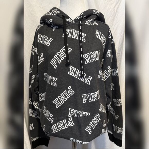 VS Pink, Retro, Sherpa Lined, Pullover Logo Hoodie - Picture 2 of 15